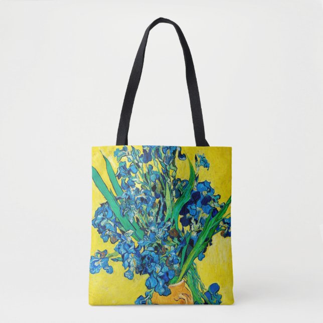Vase with Irises, Van Gogh Tote Bag (Front)