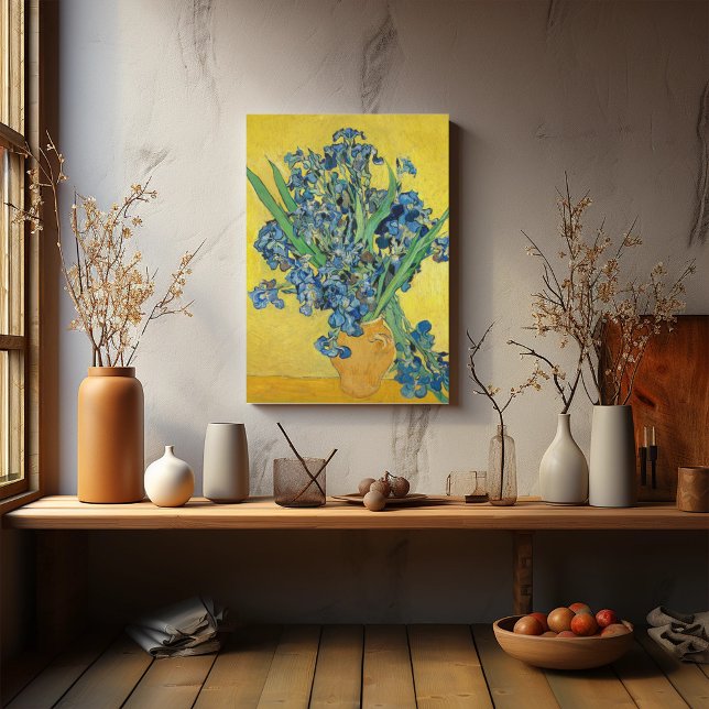 Vase with Irises , Vincent Van Gogh Decoupage Faux Canvas Print (Creator Uploaded)