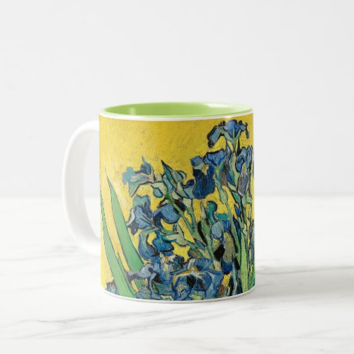 Vase with Irises  Vincent Van Gogh Two_Tone Coffee Mug