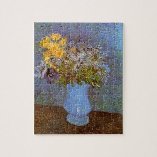 Vase with Lilacs and Daisies by Vincent van Gogh Jigsaw Puzzle