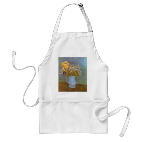 Vase with Lilacs Daisies and Anemones by Van Gogh Adult Apron