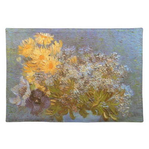 Vase with Lilacs Daisies and Anemones by Van Gogh Placemat