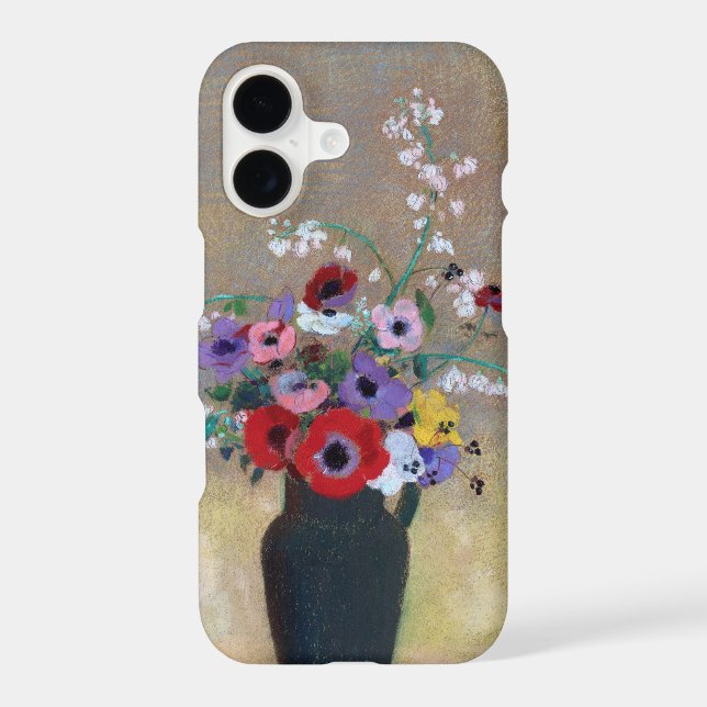 Vase with Mixed Flowers, Redon Case-Mate iPhone Case (Back)