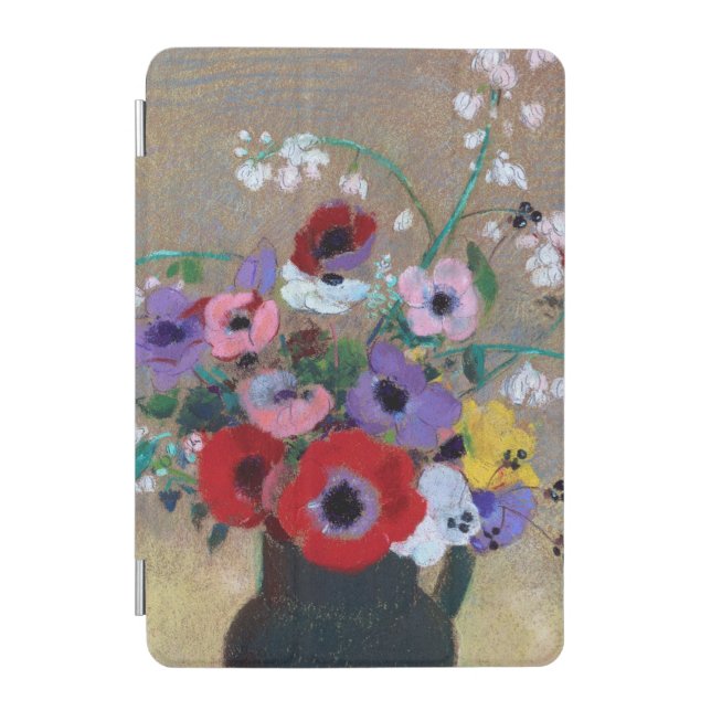 Vase with Mixed Flowers, Redon iPad Mini Cover (Front)