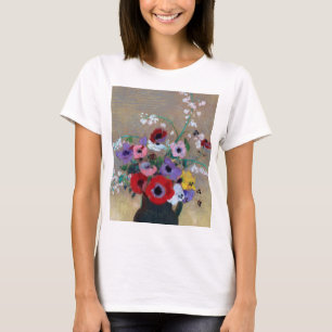 Vase with Mixed Flowers, Redon T-Shirt