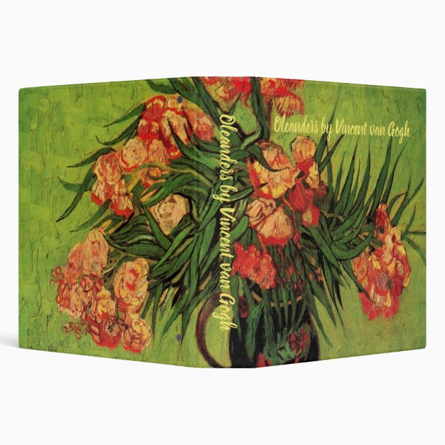 Vase with Oleanders and Books by Vincent van Gogh 3 Ring Binder (Background)