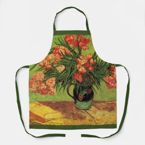 Vase with Oleanders and Books by Vincent van Gogh Apron