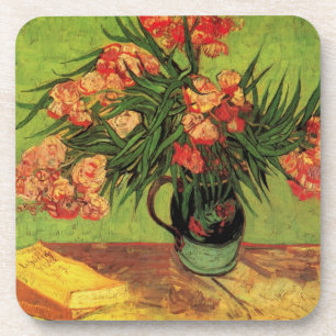 Vase with Oleanders and Books by Vincent van Gogh Coaster