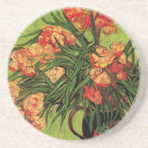 Vase with Oleanders and Books by Vincent van Gogh Coaster