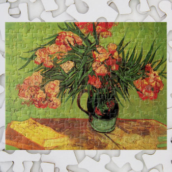 Vase With Oleanders And Books By Vincent Van Gogh Jigsaw Puzzle by VanGogh_Gallery at Zazzle