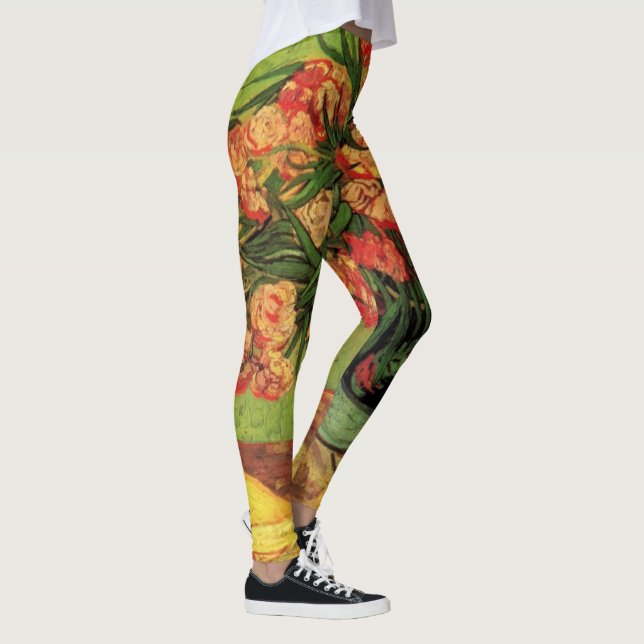 Vase with Oleanders and Books by Vincent van Gogh Leggings (Right)
