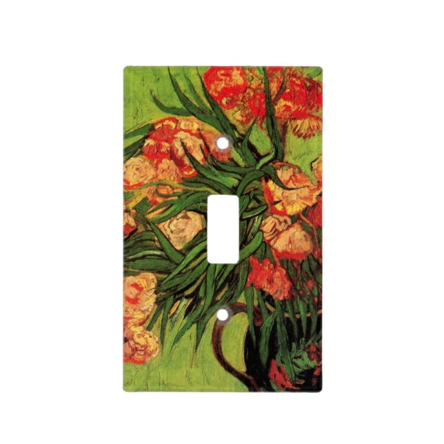 Vase with Oleanders and Books by Vincent van Gogh Light Switch Cover (Front)