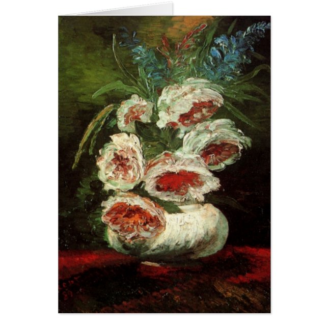 Vase with Peonies by Vincent van Gogh Cards (Front)