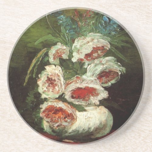 Vase with Peonies by Vincent van Gogh Coaster