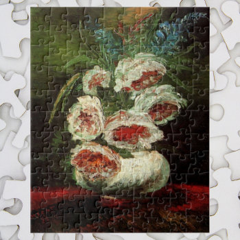 Vase With Peonies By Vincent Van Gogh Jigsaw Puzzle by VanGogh_Gallery at Zazzle