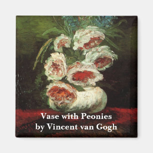 Vase with Peonies by Vincent van Gogh Magnet
