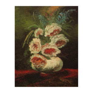 Vase with Peonies by Vincent van Gogh Wood Wall Art