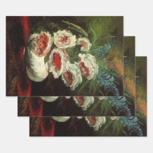 Vase with Peonies by Vincent van Gogh Wrapping Paper Sheets