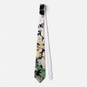 Vase with Pink Roses (F682) Van Gogh Fine Art Neck Tie