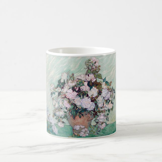 Vase with Pink Roses, Van Gogh Coffee Mug (Center)