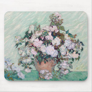 Vase with Pink Roses, Van Gogh Mouse Pad