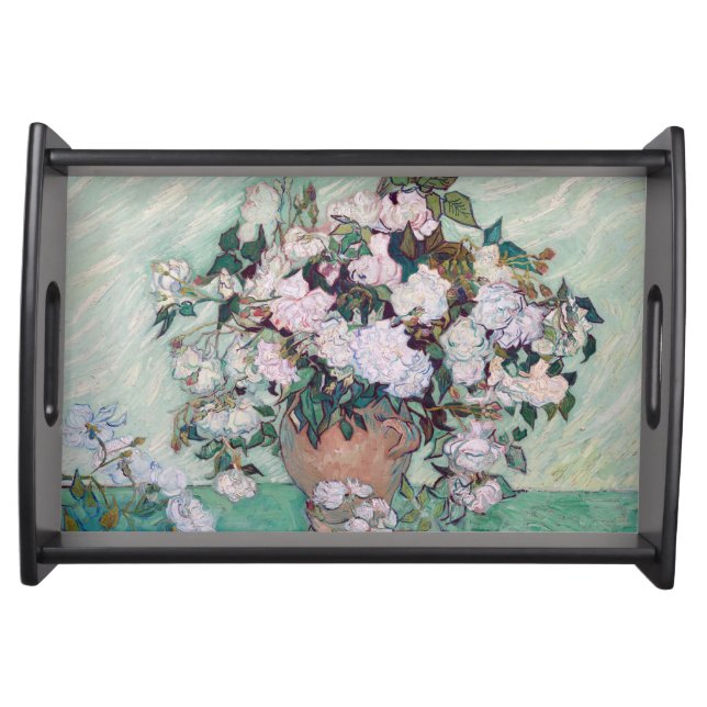 Vase with Pink Roses, Van Gogh Serving Tray (Front)