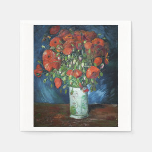 Vase with Poppies 1886 by Vincent van Gogh Napkins