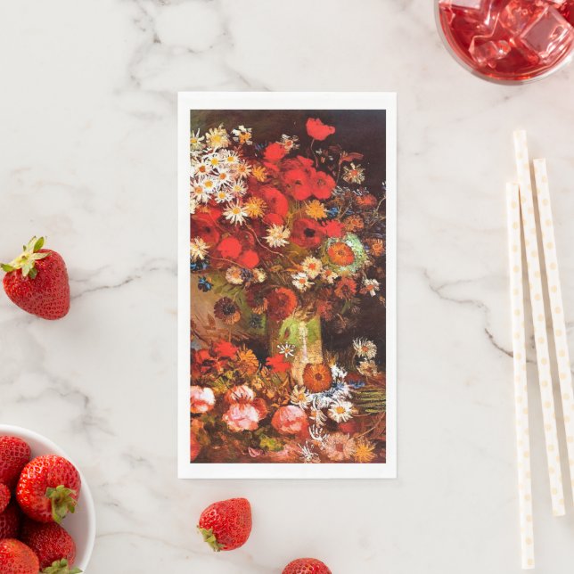 Vase with Poppies, Cornflowers, Peonies... Paper G Paper Guest Towels (Insitu)