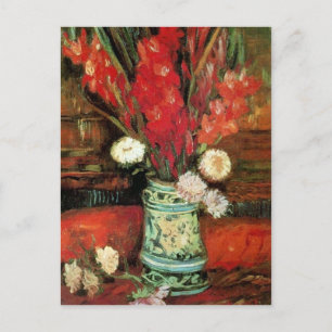 Vase with Red Gladioli, Van Gogh Fine Art Postcard