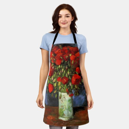 Vase with Red Poppies by Vincent van Gogh Apron