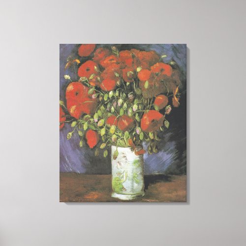 Vase with Red Poppies by Vincent van Gogh Canvas Print