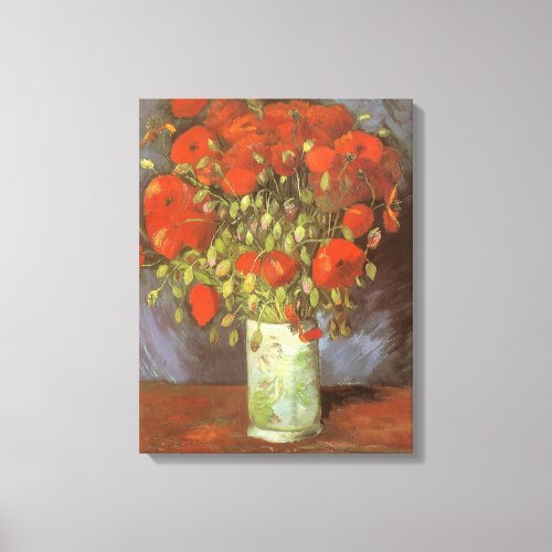 Vase with Red Poppies by Vincent van Gogh Canvas Print