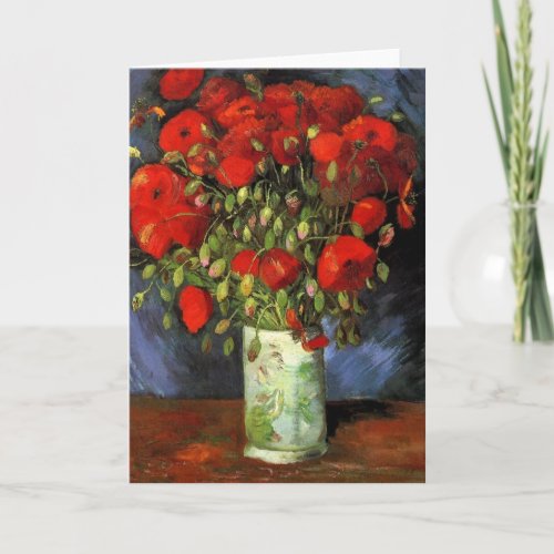 Vase with Red Poppies by Vincent van Gogh Card