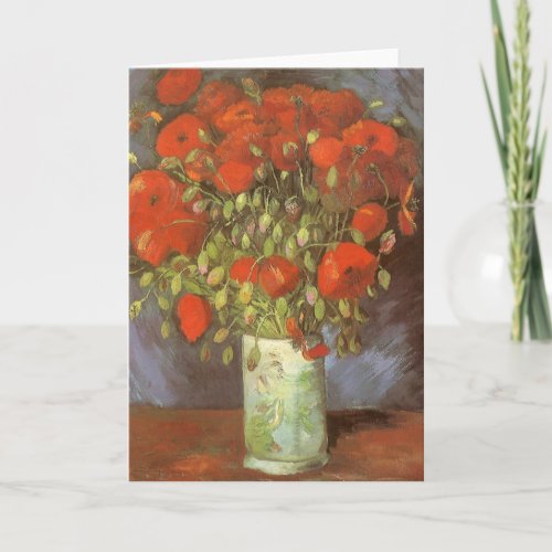 Vase with Red Poppies by Vincent van Gogh Card