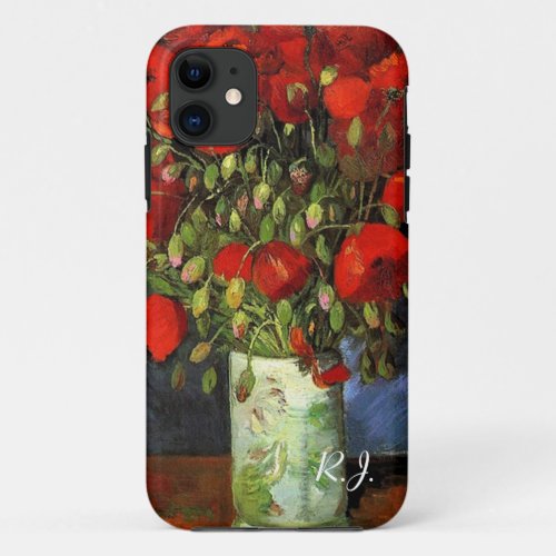 Vase with Red Poppies by Vincent van Gogh iPhone 11 Case