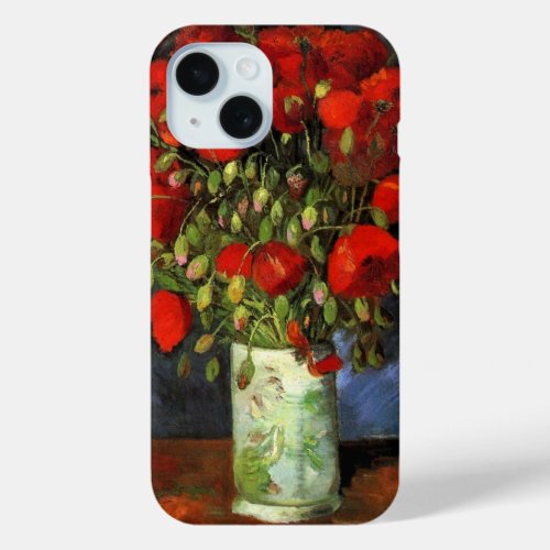 Vase with Red Poppies by Vincent van Gogh iPhone 15 Case