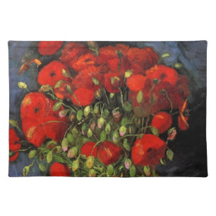 Vase with Red Poppies by Vincent van Gogh Cloth Placemat