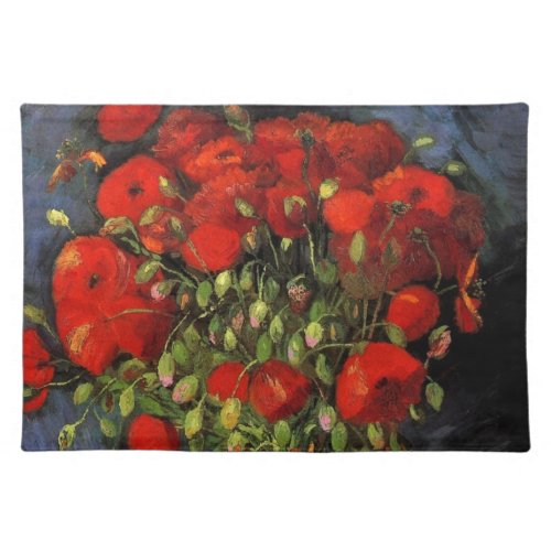 Vase with Red Poppies by Vincent van Gogh Cloth Placemat