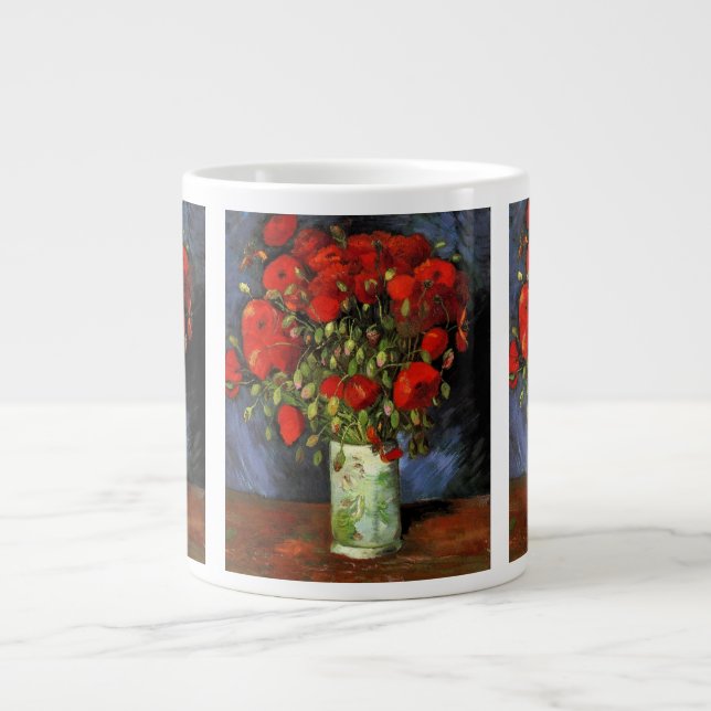 Vase with Red Poppies by Vincent van Gogh Giant Coffee Mug (Front)