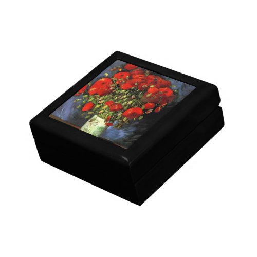 Vase with Red Poppies by Vincent van Gogh Keepsake Box