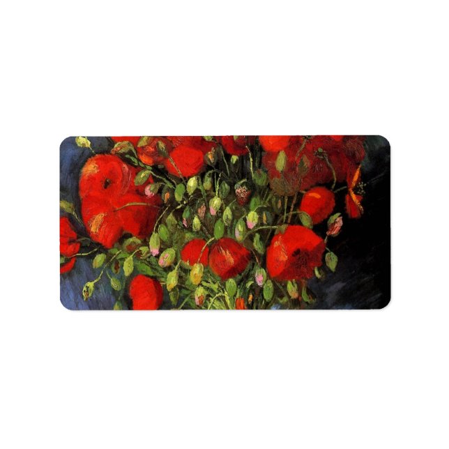 Vase with Red Poppies by Vincent van Gogh Label (Front)
