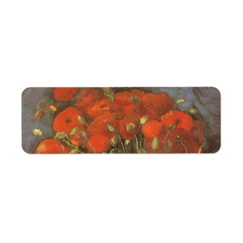 Vase with Red Poppies by Vincent van Gogh Label