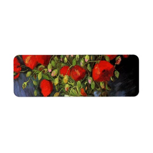 Vase with Red Poppies by Vincent van Gogh Label