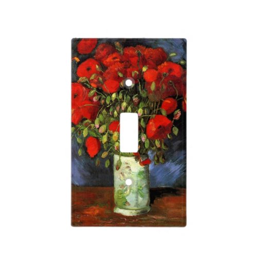 Vase with Red Poppies by Vincent van Gogh Light Switch Cover