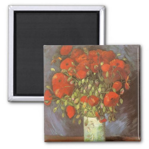 Vase with Red Poppies by Vincent van Gogh Magnet