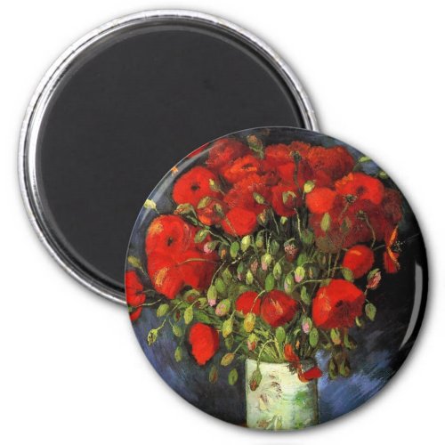 Vase with Red Poppies by Vincent van Gogh Magnet