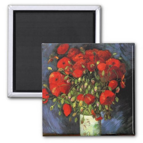 Vase with Red Poppies by Vincent van Gogh Magnet