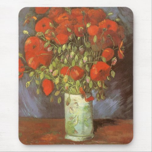 Vase with Red Poppies by Vincent van Gogh Mouse Pad