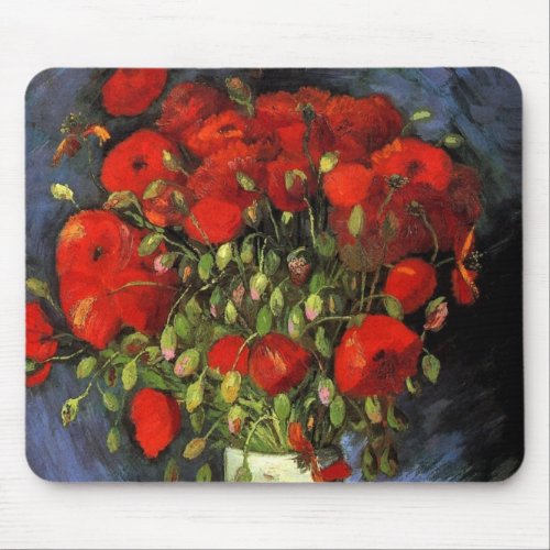 Vase with Red Poppies by Vincent van Gogh Mouse Pad