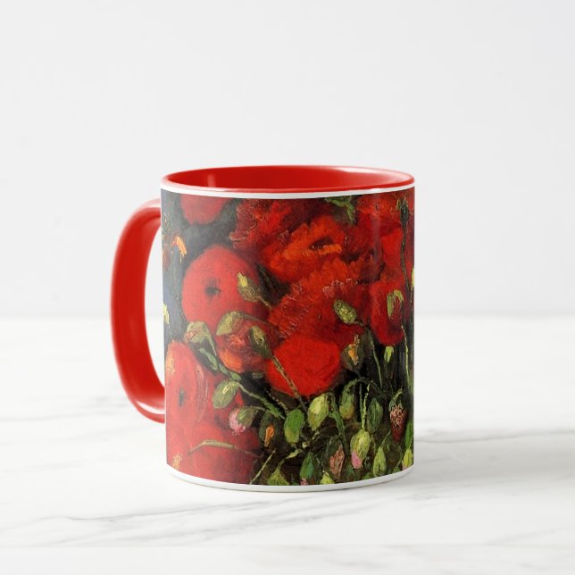 Vase with Red Poppies by Vincent van Gogh Mug (Front Left)
